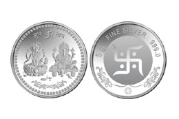 MMTC-PAMP Silver Lakshmi-Ganesh capsule coin 5 gms